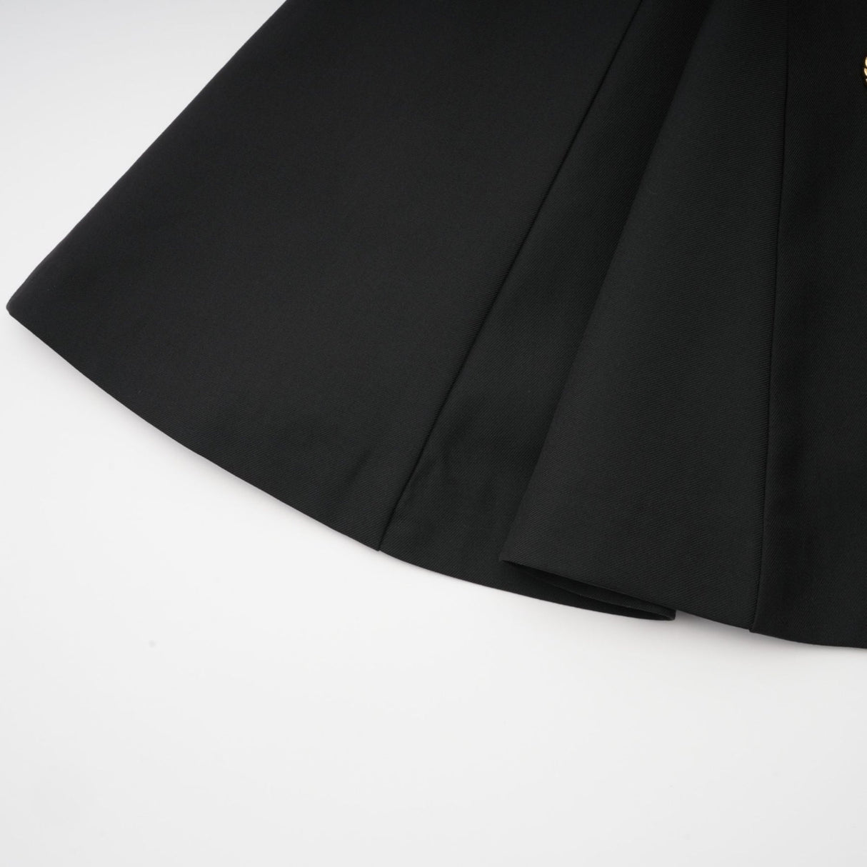 Nora Mini Dress Black Flared Crossover Gold Button