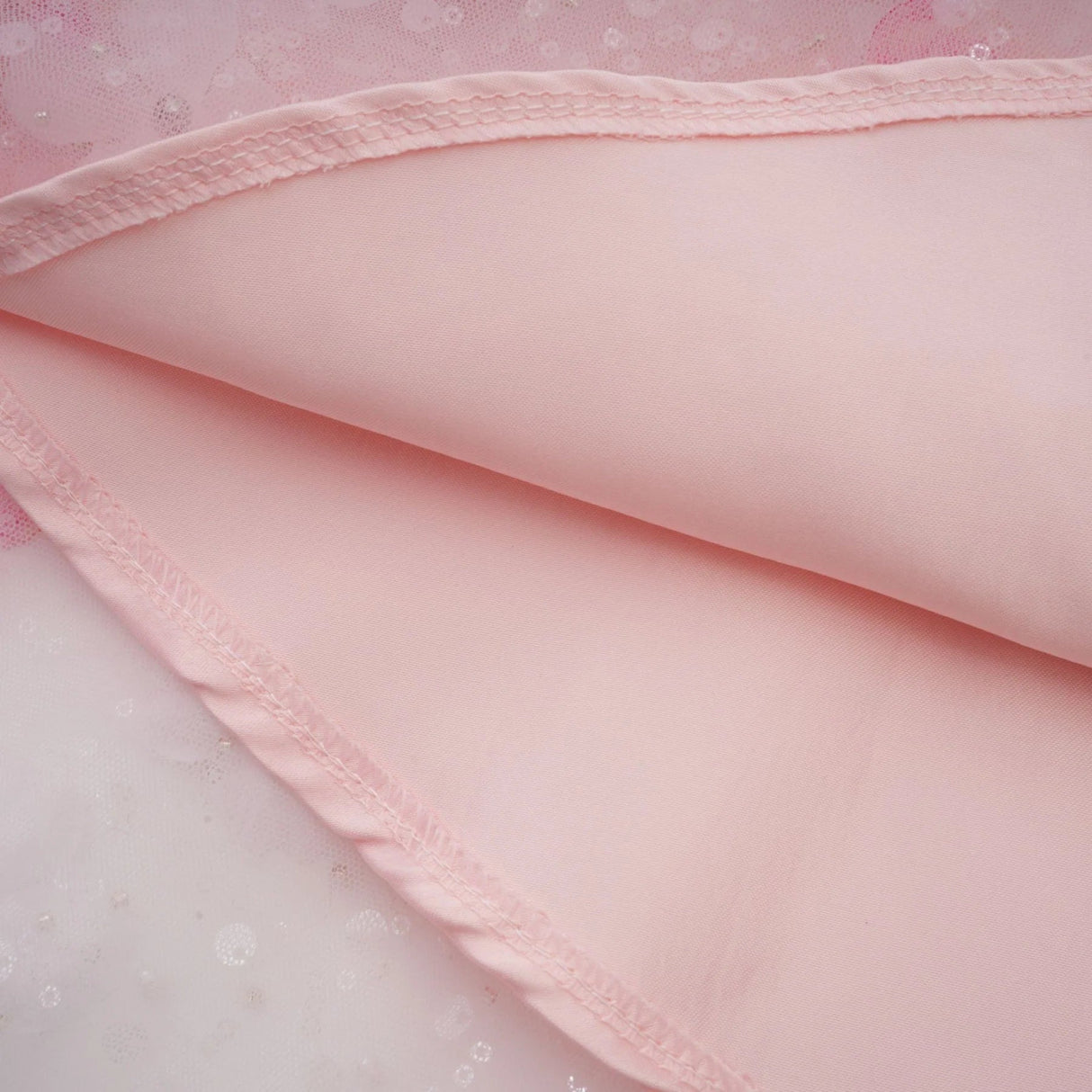 Norah Mini Dress Pink & White 3D Petal Puffy Scallop Hem