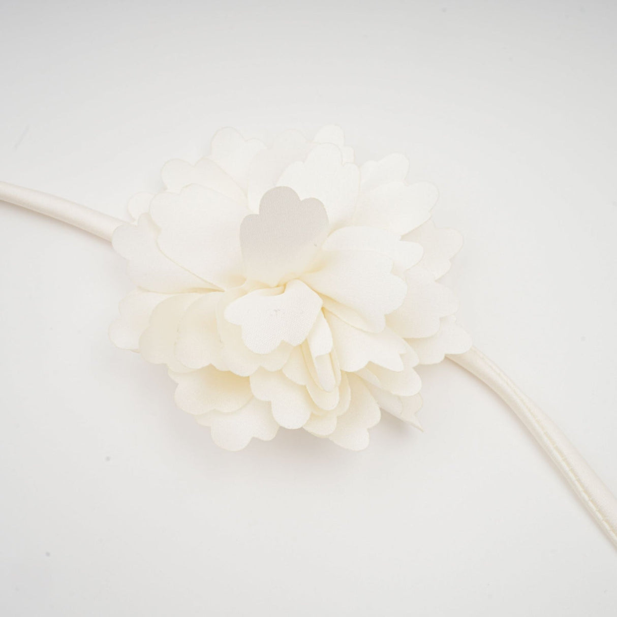 Nouria White Satin Cropped Blouse With Twist Front and Smocked Hem