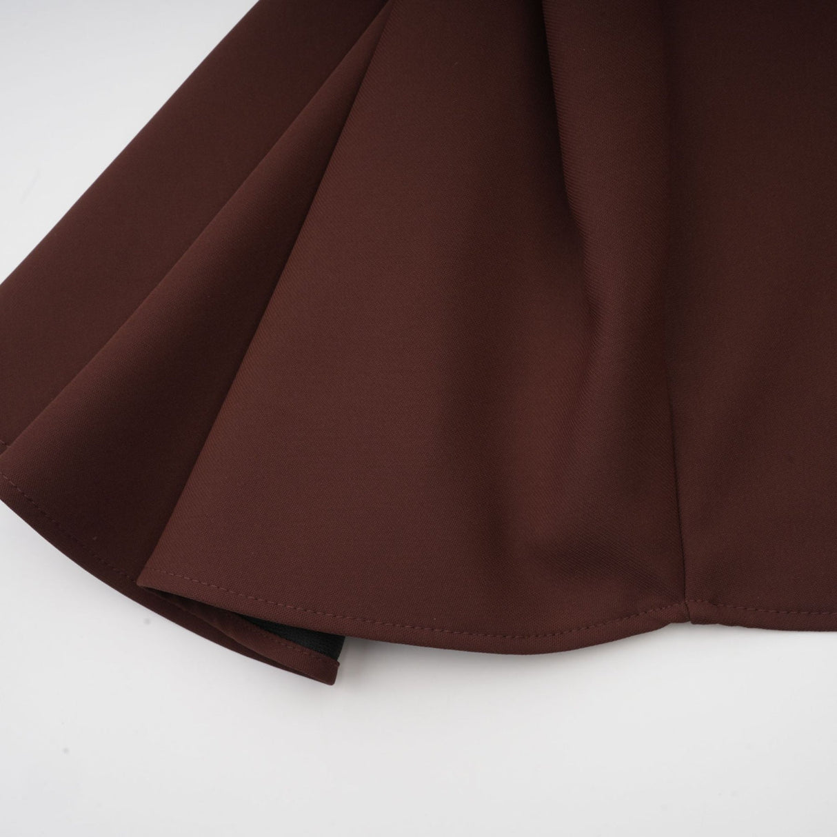 Nunzia Mini Dress Brown Asymmetric Neck Puff Cinched Waist