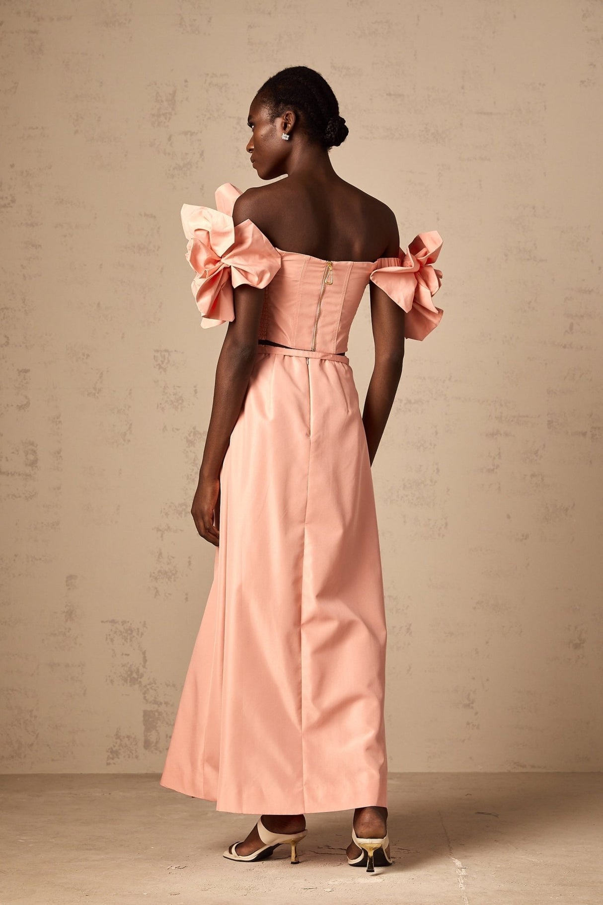 Oakley Skirt & Top Set Pink Floral Applique Flared Hem Matching