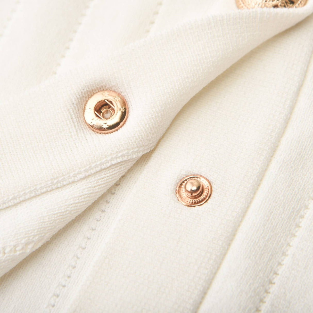 Oakley Skirt & Top Set Rib Knitted Button Detail White