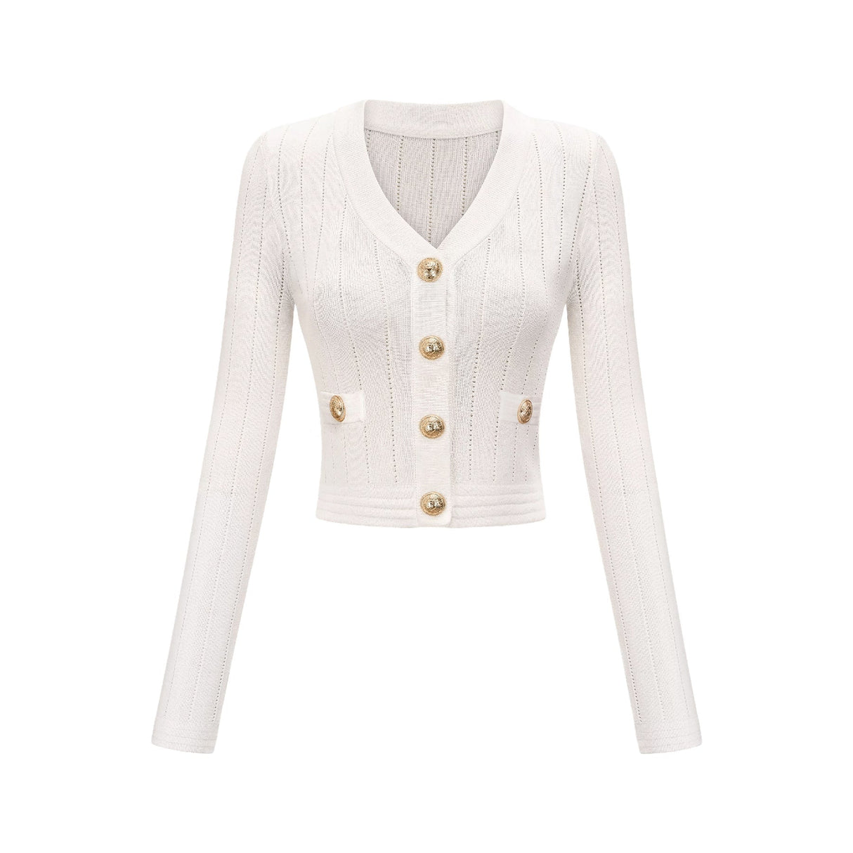 Oakley Skirt & Top Set Rib Knitted Button Detail White