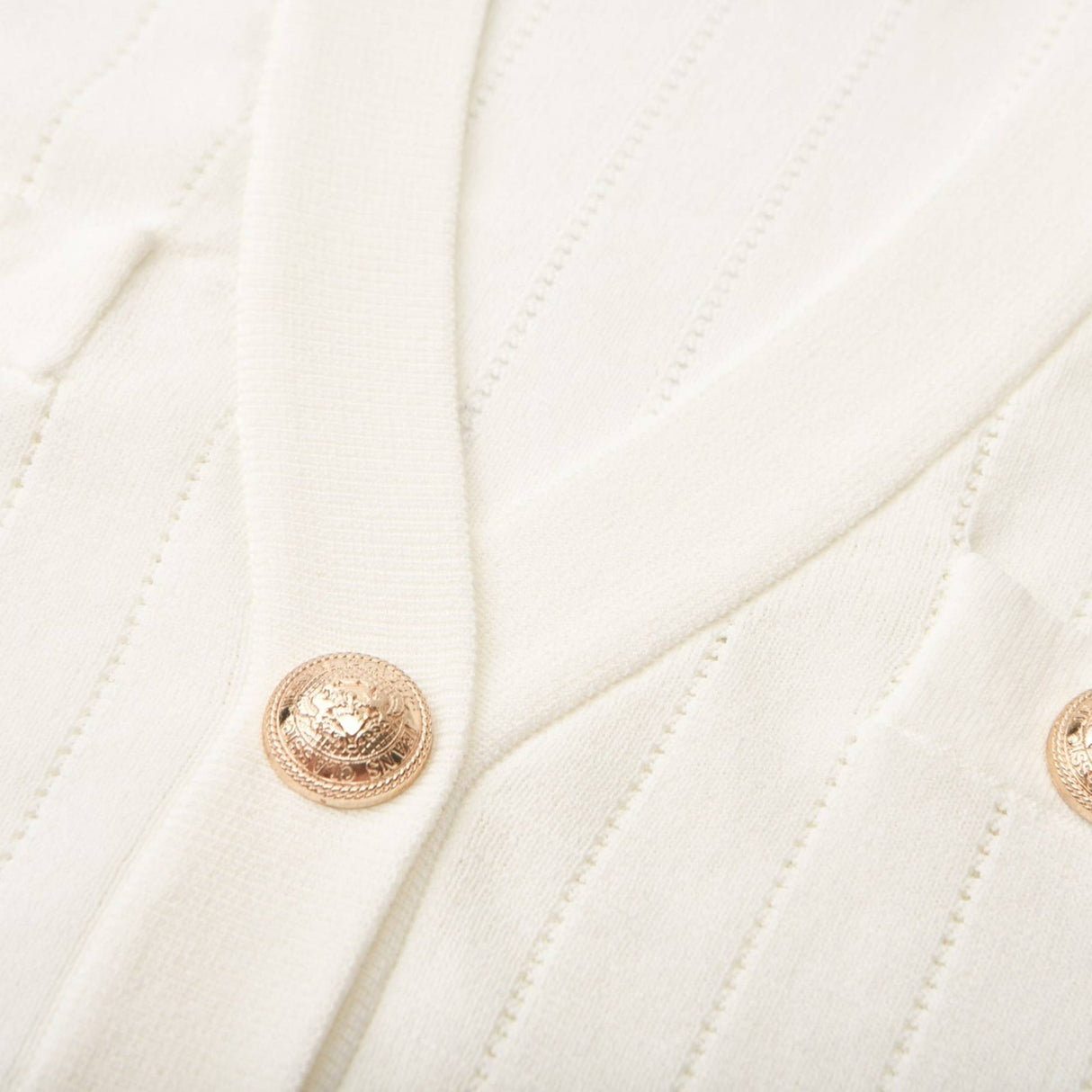 Oakley Skirt & Top Set Rib Knitted Button Detail White