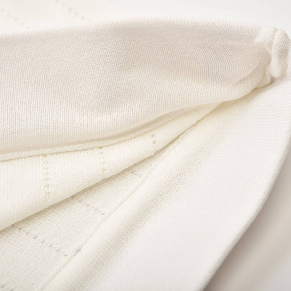 Oakley Skirt & Top Set Rib Knitted Button Detail White