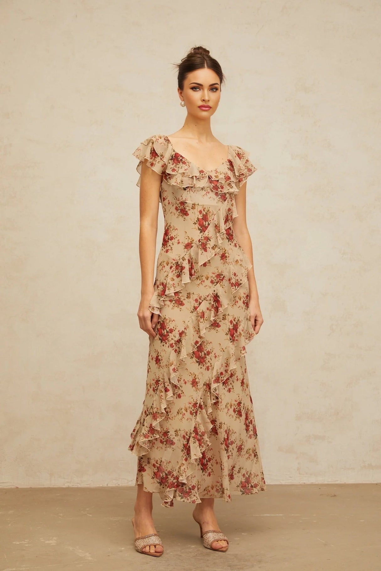 Olga Maxi Dress Floral Ruffle Hem