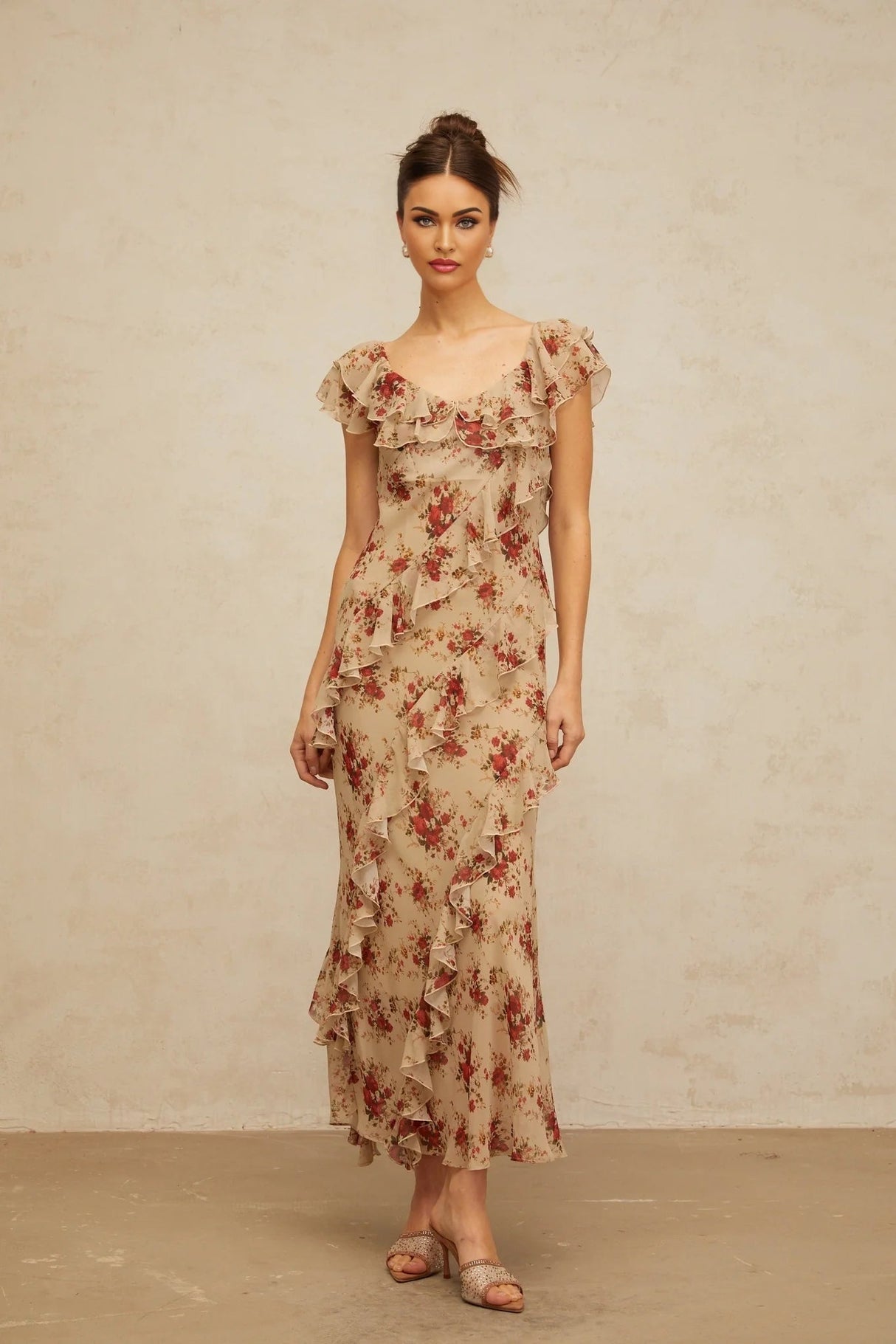 Olga Maxi Dress Floral Ruffle Hem