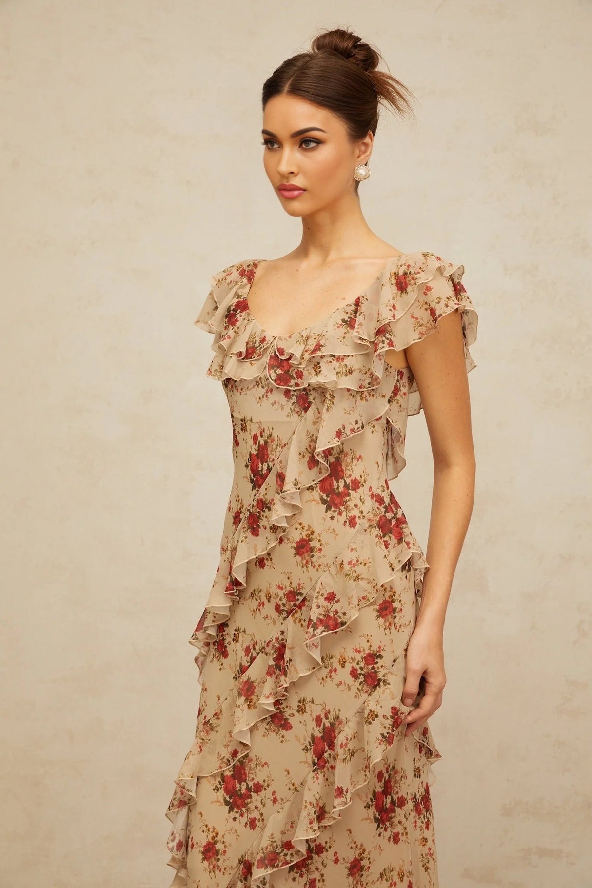 Olga Maxi Dress Floral Ruffle Hem