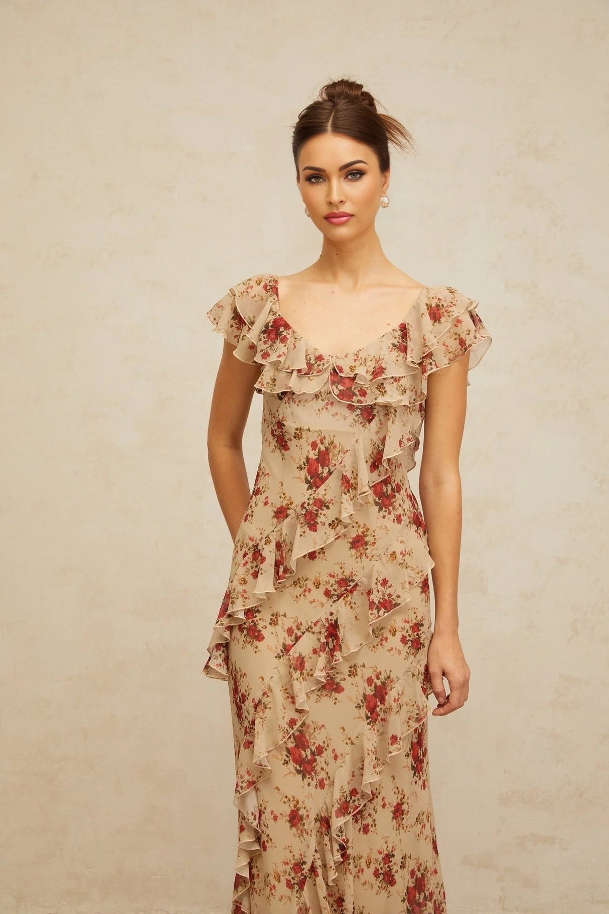 Olga Maxi Dress Floral Ruffle Hem