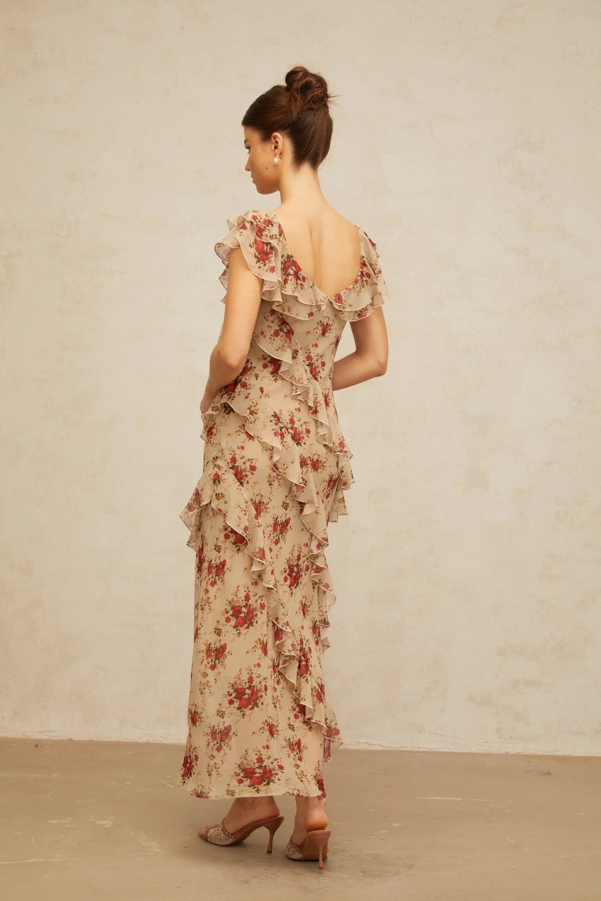 Olga Maxi Dress Floral Ruffle Hem