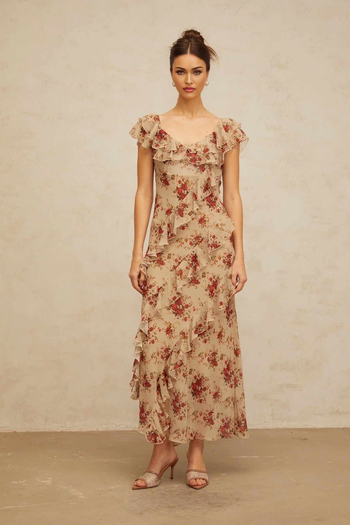 Olga Maxi Dress Floral Ruffle Hem