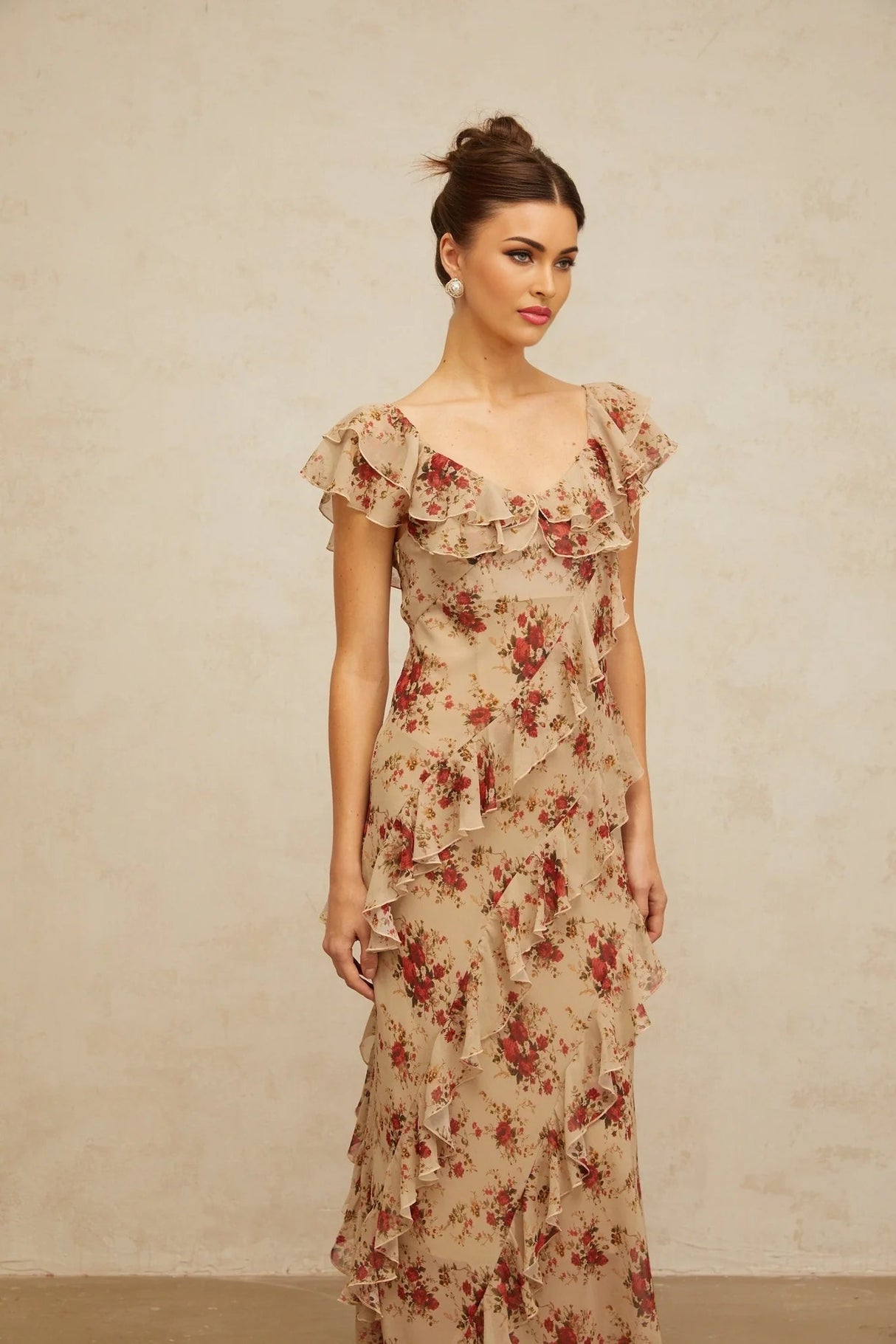 Olga Maxi Dress Floral Ruffle Hem