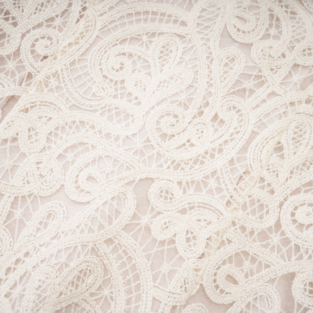 Olivia Long Sleeved Dress White Lace Pierced Effect V - Neck