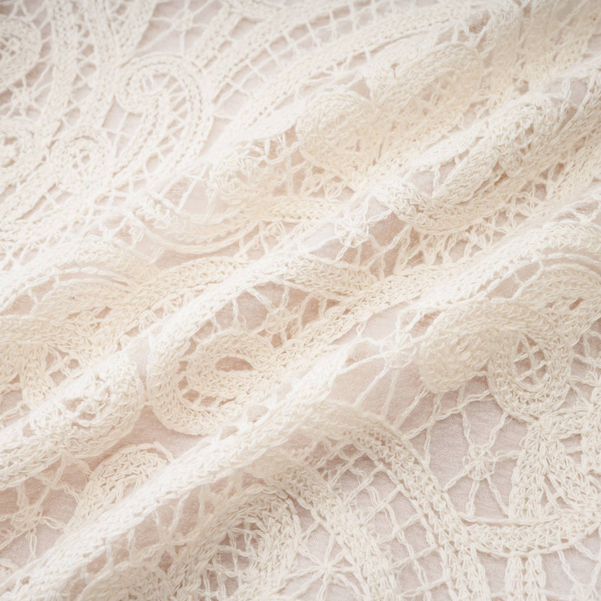 Olivia Long Sleeved Dress White Lace Pierced Effect V - Neck