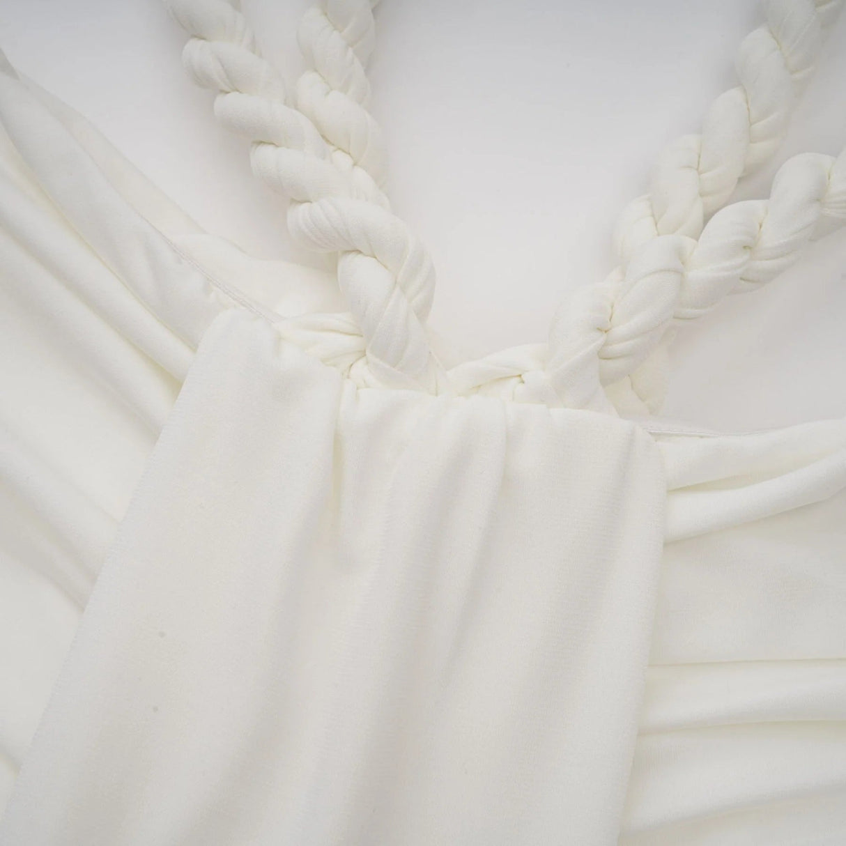 Ornella Midi Dress White Off - Shoulder Braid & Rope Detail