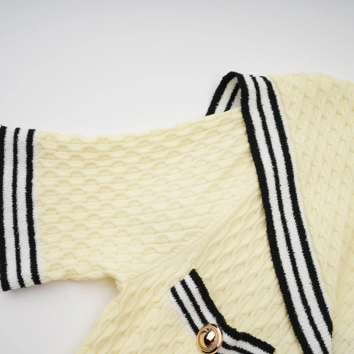 Paige Knitted Dress with Nautical Detail in Yellow