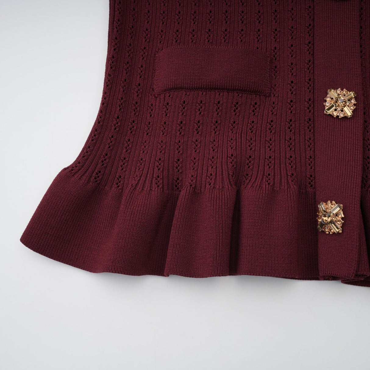 Paisley Skirt & Top Set Crystal Embellished Bordeaux Red