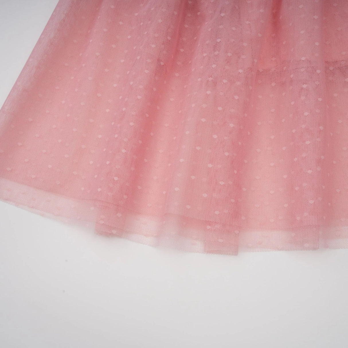 Paityn Midi Dress Pink Dot Ruffled Tulle Tiered Design Zip Fastening