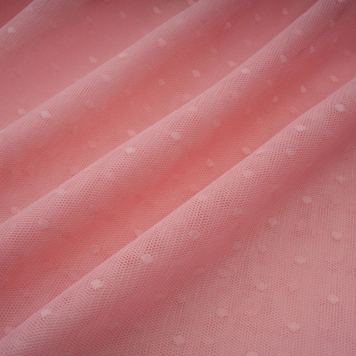 Paityn Midi Dress Pink Dot Ruffled Tulle Tiered Design Zip Fastening