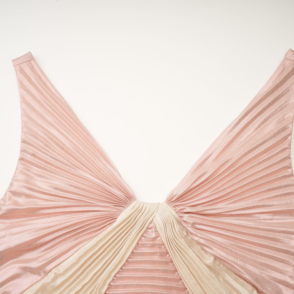 Palma Dress Pink & Gold Pleated Maxi