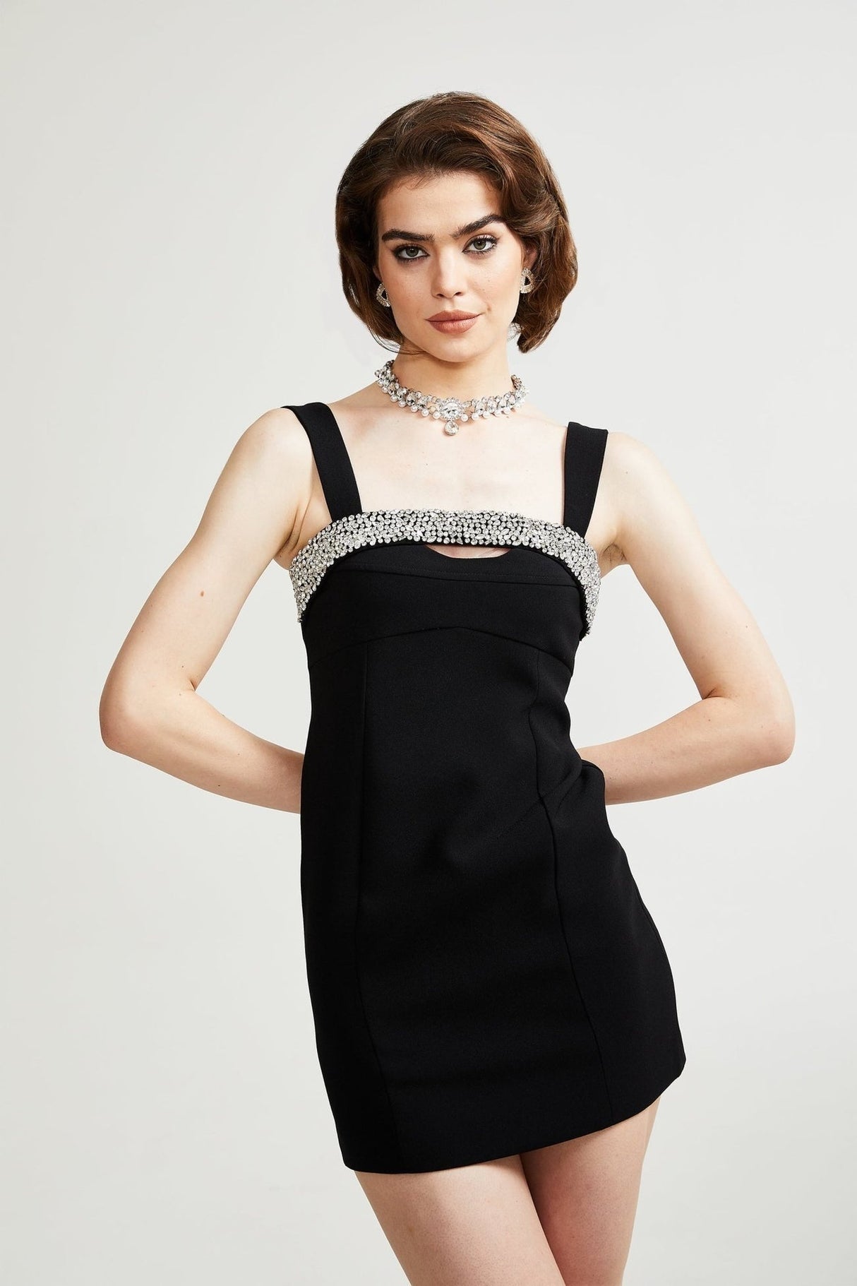 Paloma Mini Dress with Sequin Cut Out Detailing