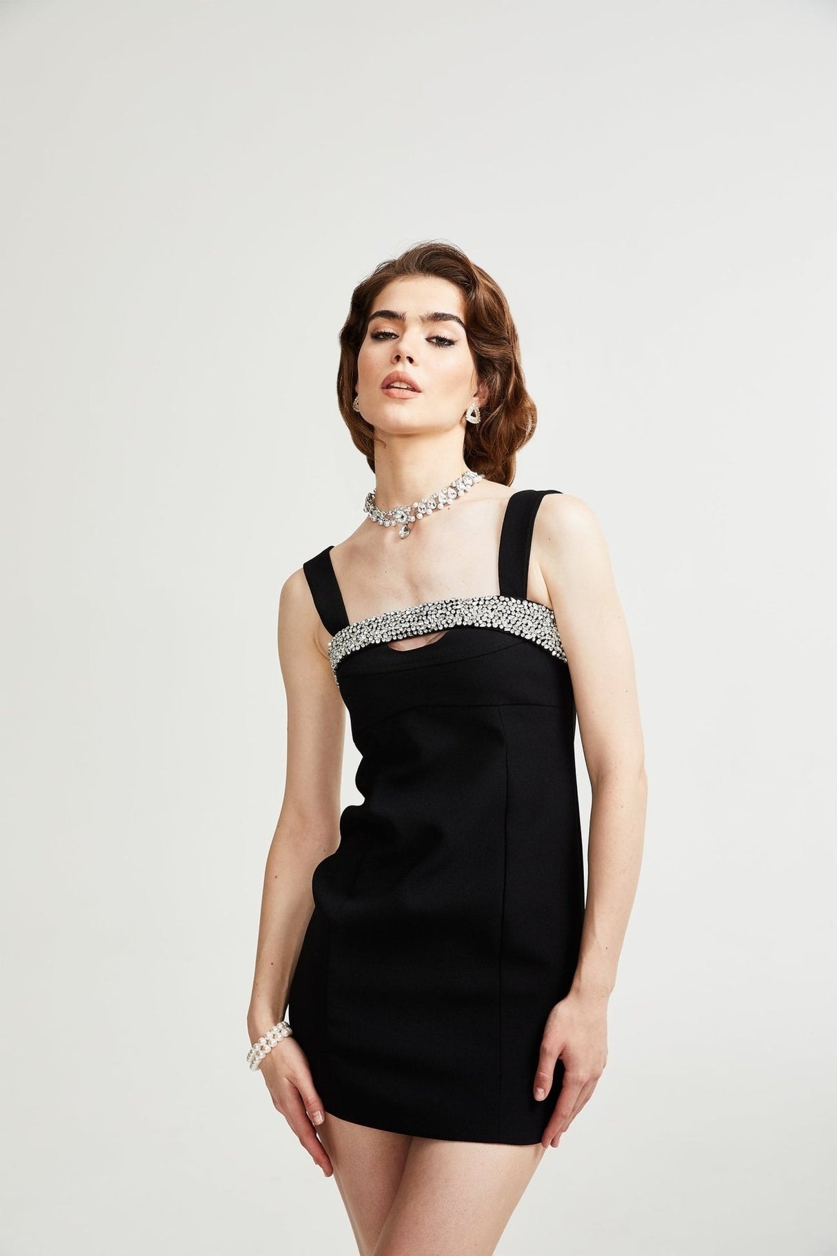 Paloma Mini Dress with Sequin Cut Out Detailing