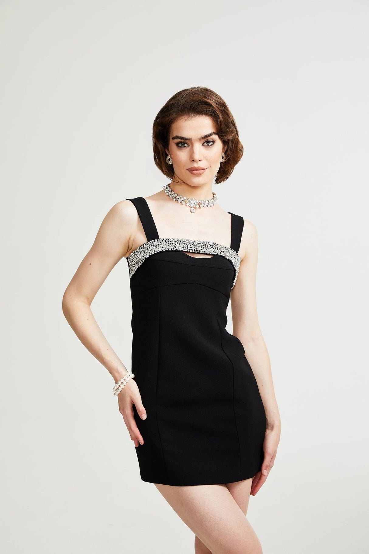 Paloma Mini Dress with Sequin Cut Out Detailing