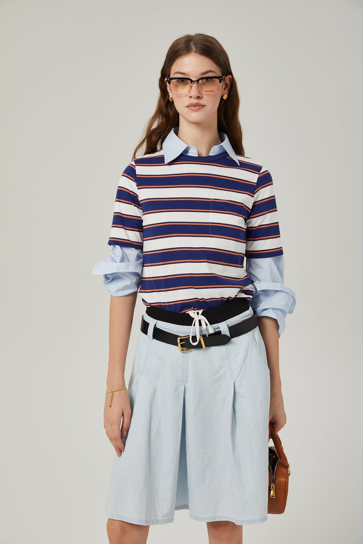 Paloma Shirt White Blue Stripe Print TShirt