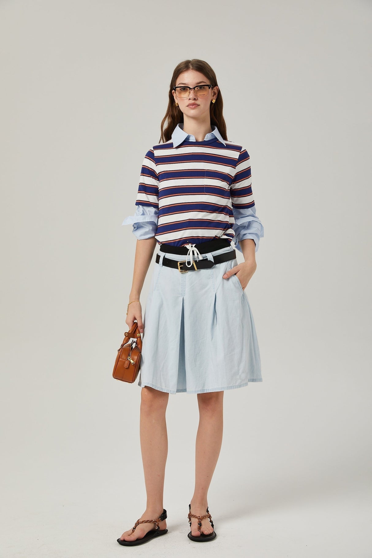 Paloma Shirt White Blue Stripe Print TShirt