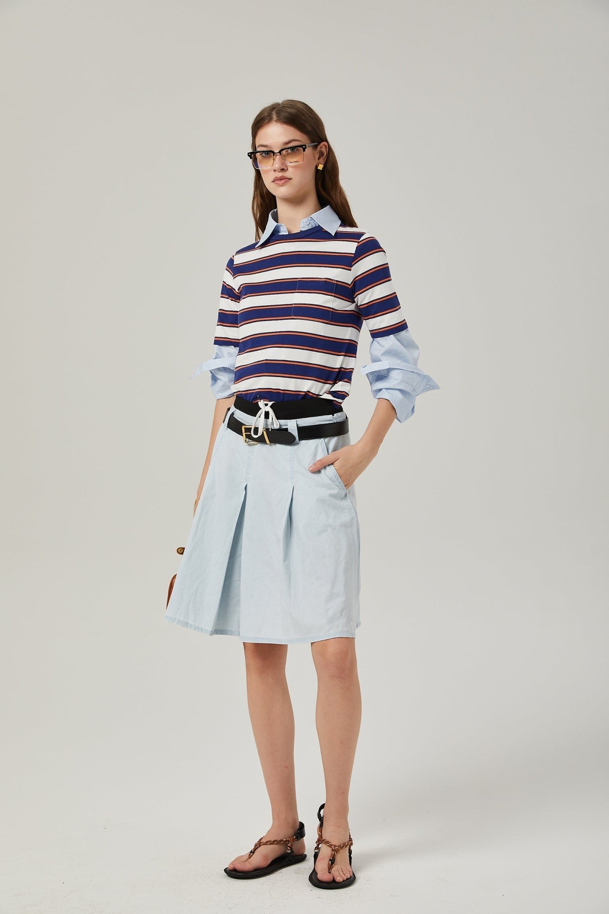 Paloma Shirt White Blue Stripe Print TShirt