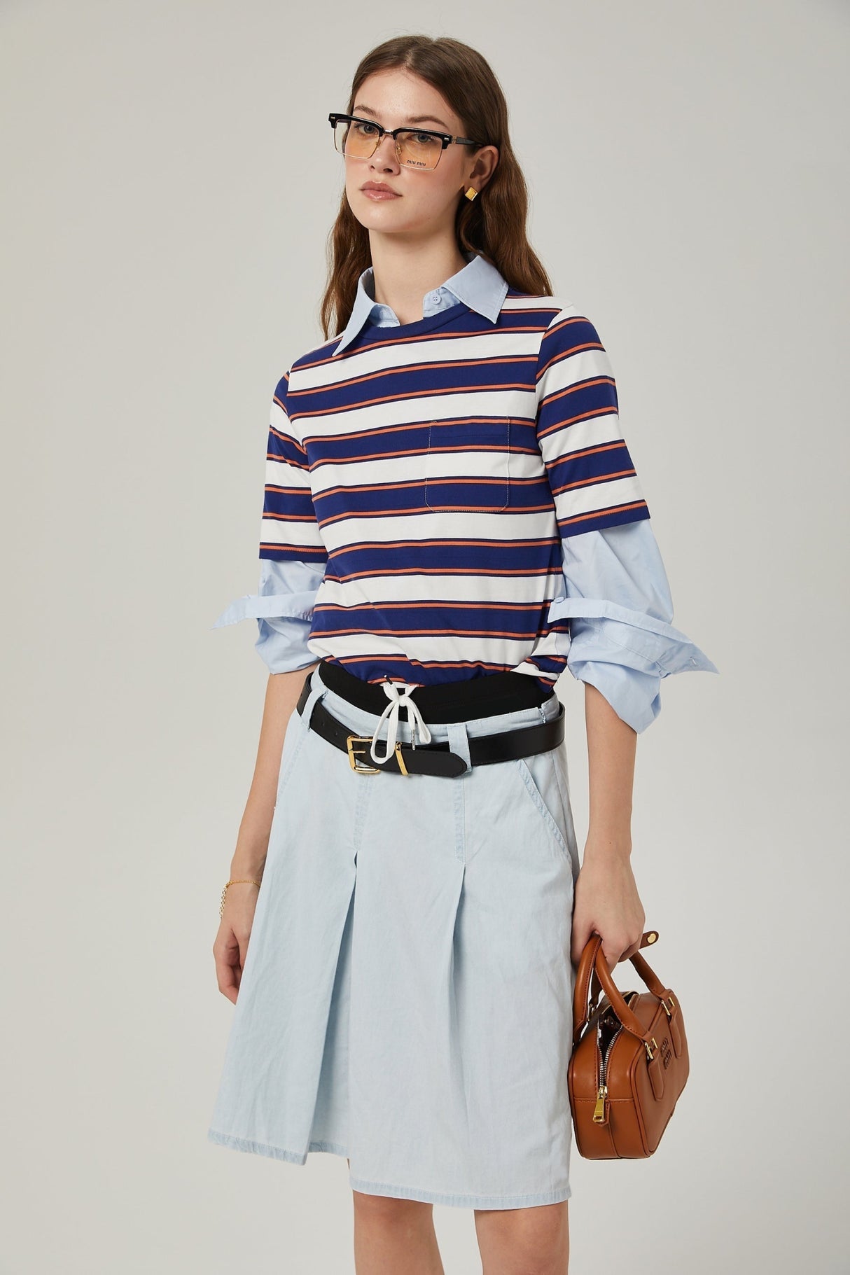 Paloma Shirt White Blue Stripe Print TShirt