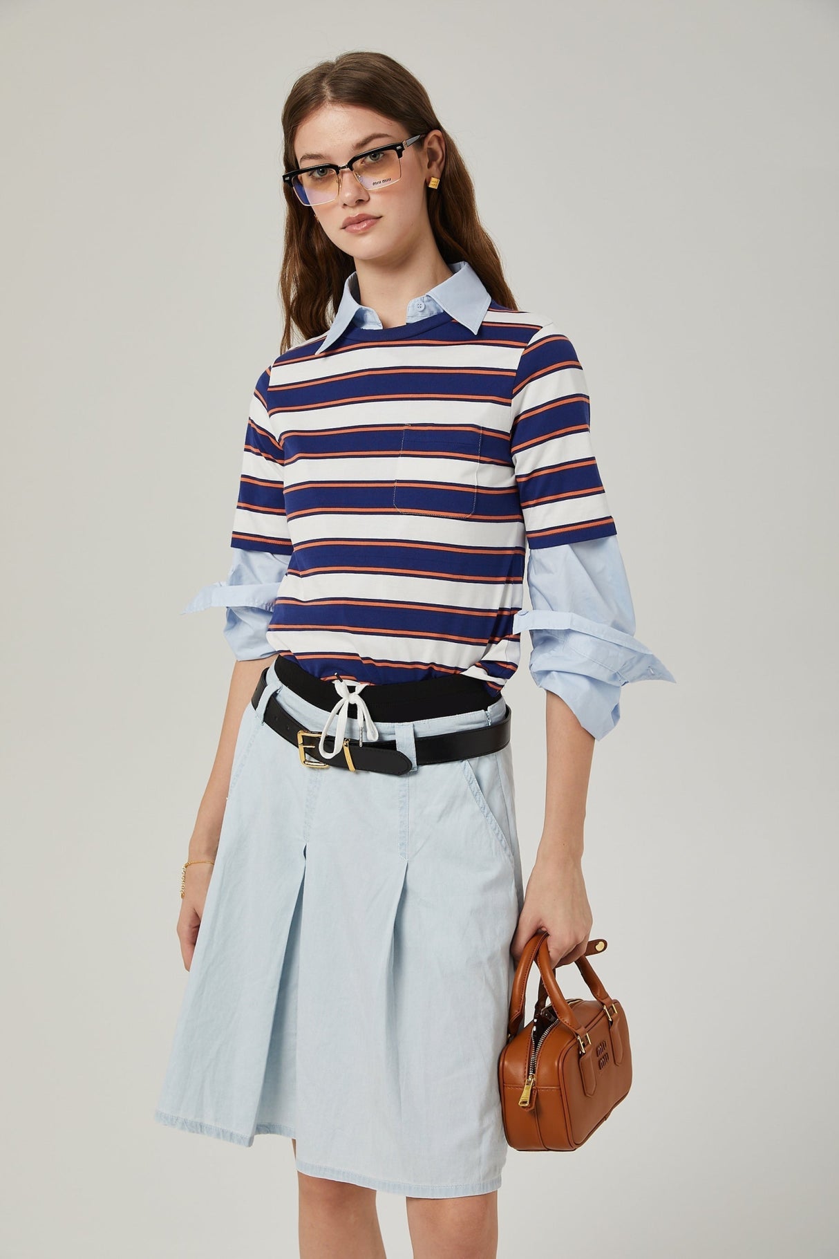 Paloma Shirt White Blue Stripe Print TShirt