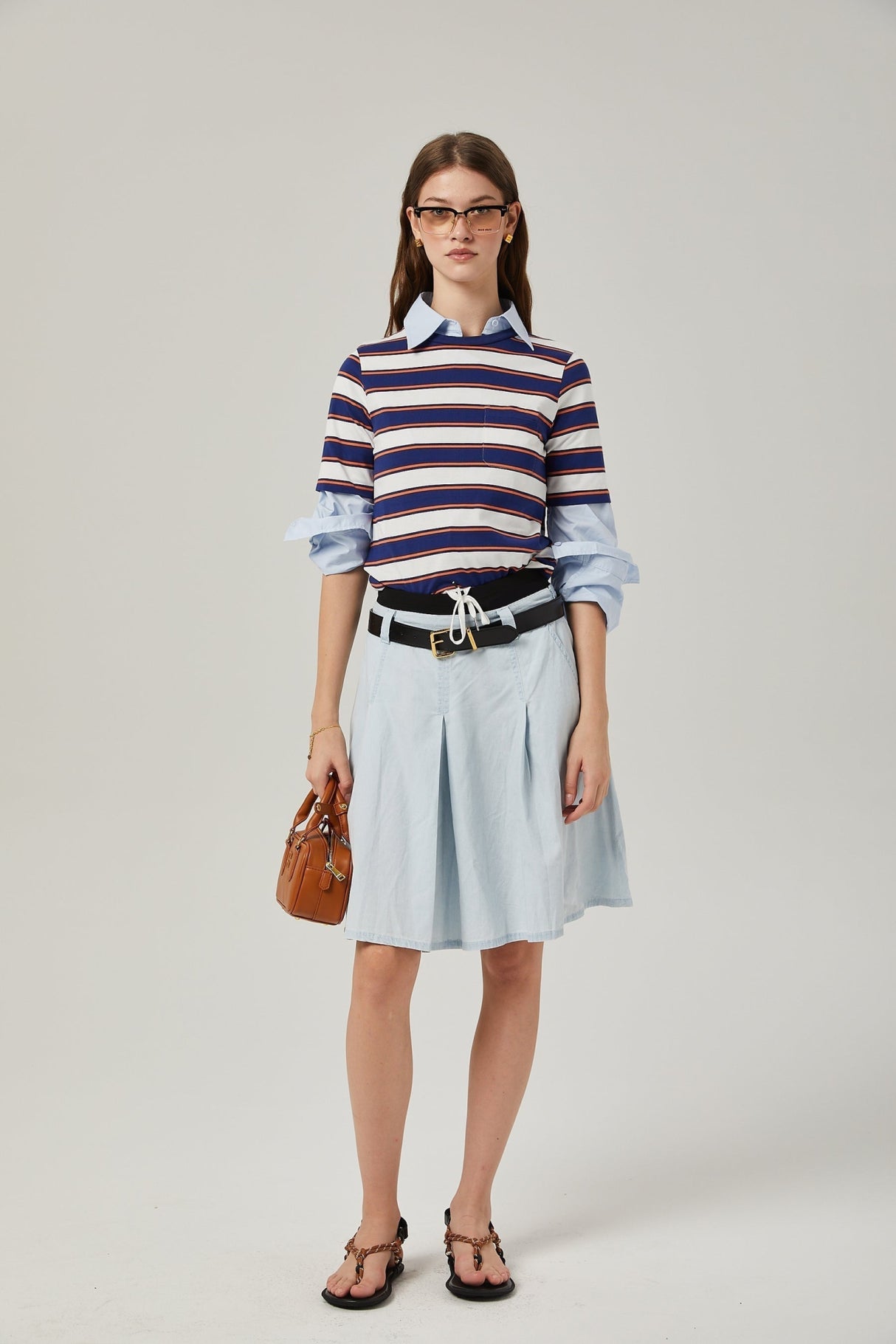 Paloma Shirt White Blue Stripe Print TShirt