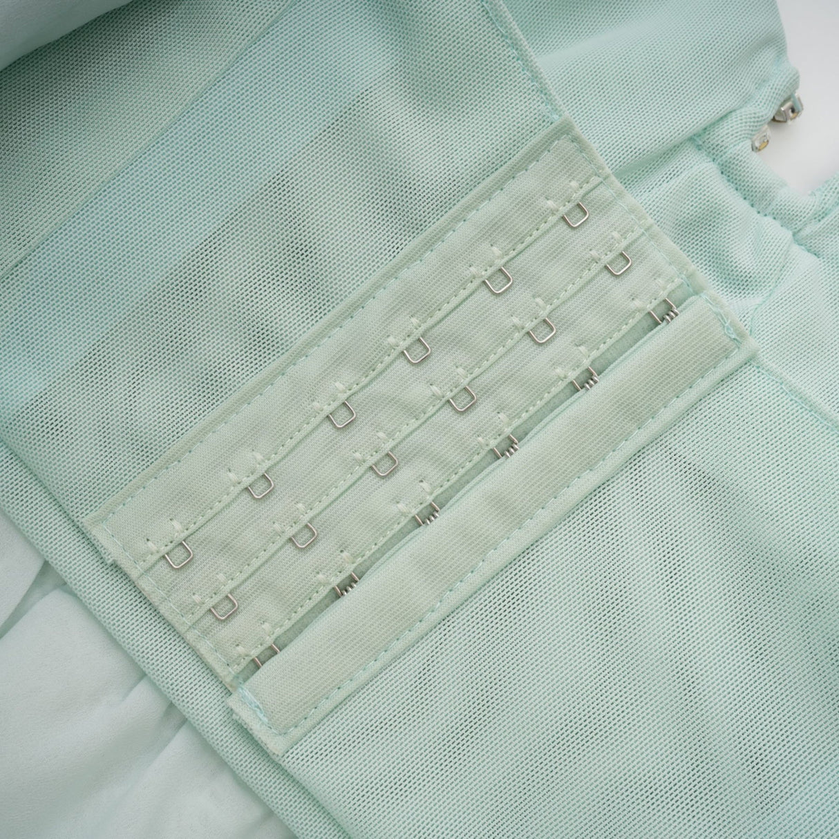 Paola Mini Dress Green Lace Crystal Pleat Embellished