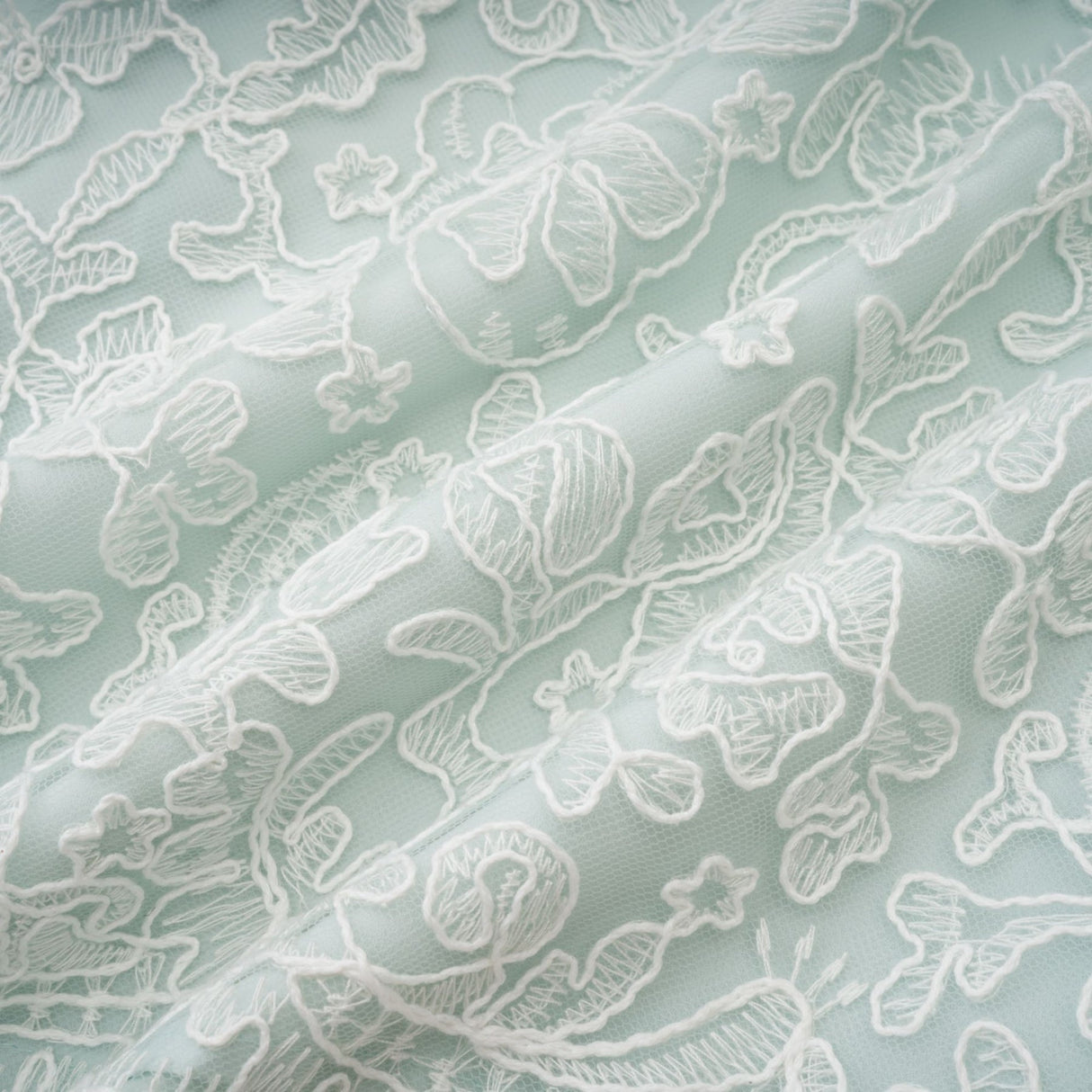 Paola Mini Dress Green Lace Crystal Pleat Embellished