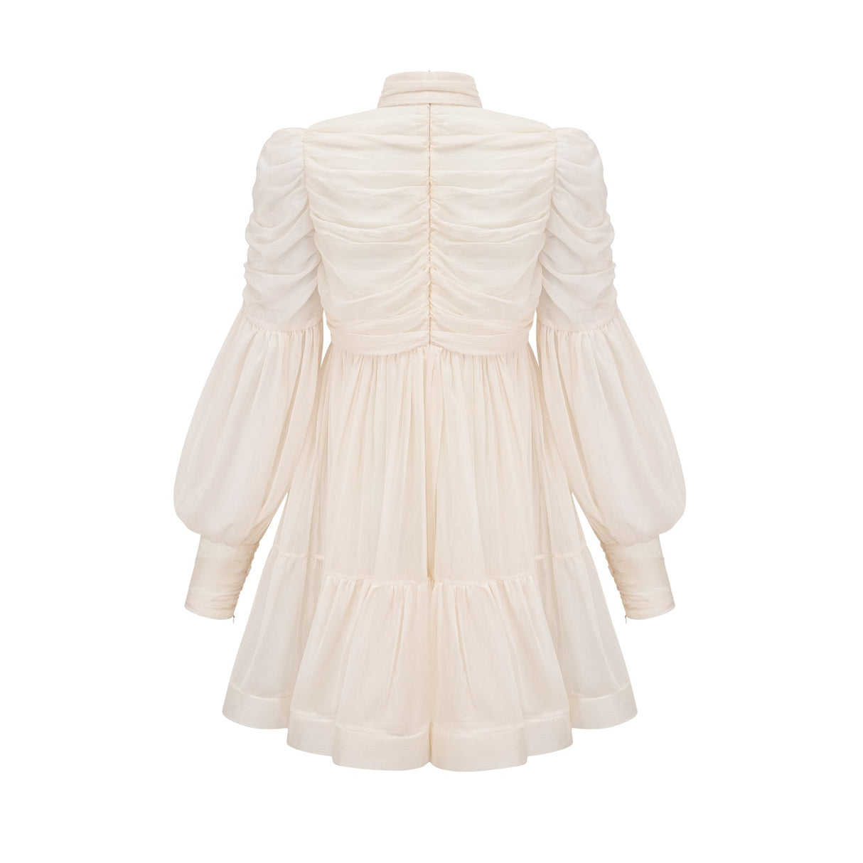 Paola Mini Dress - Mock Neck Long Sleeve Gathered Design