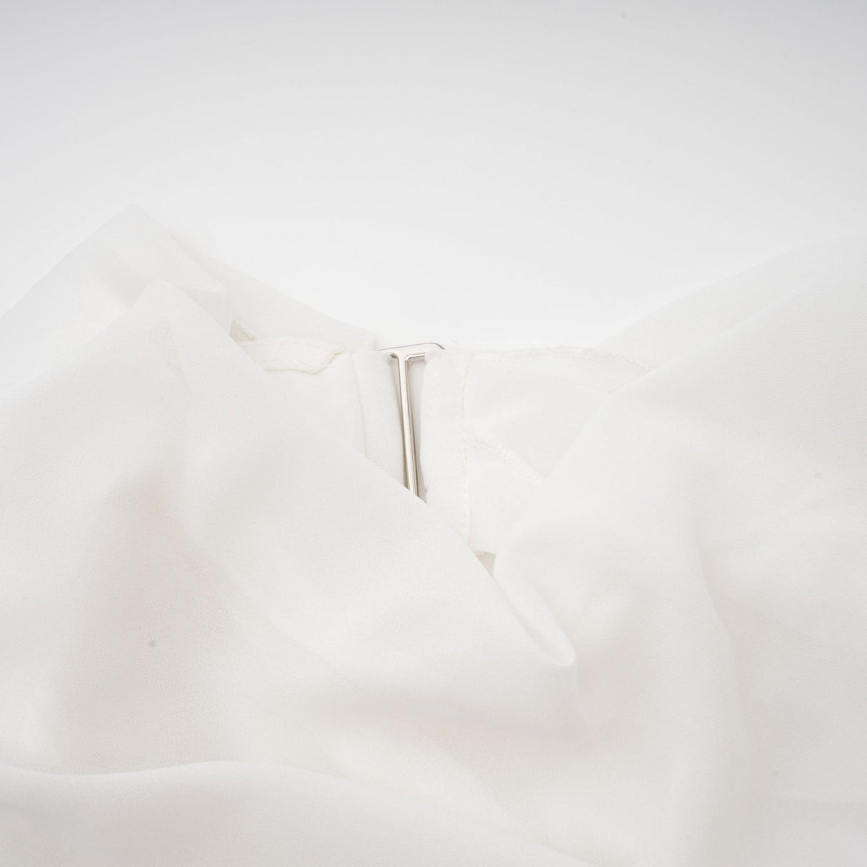 Paris Blouse Paris Chiffon One Shoulder White Asymmetric Hem Blouse