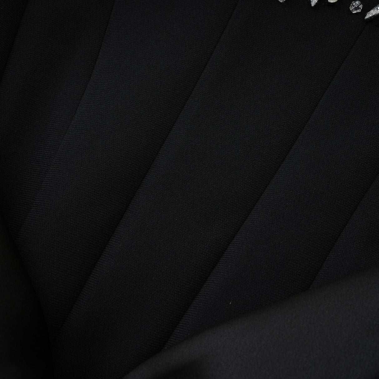 Patrizia Maxi Dress - Off Shoulder Pleated Design with Crystal Embellishment & Flared Hem