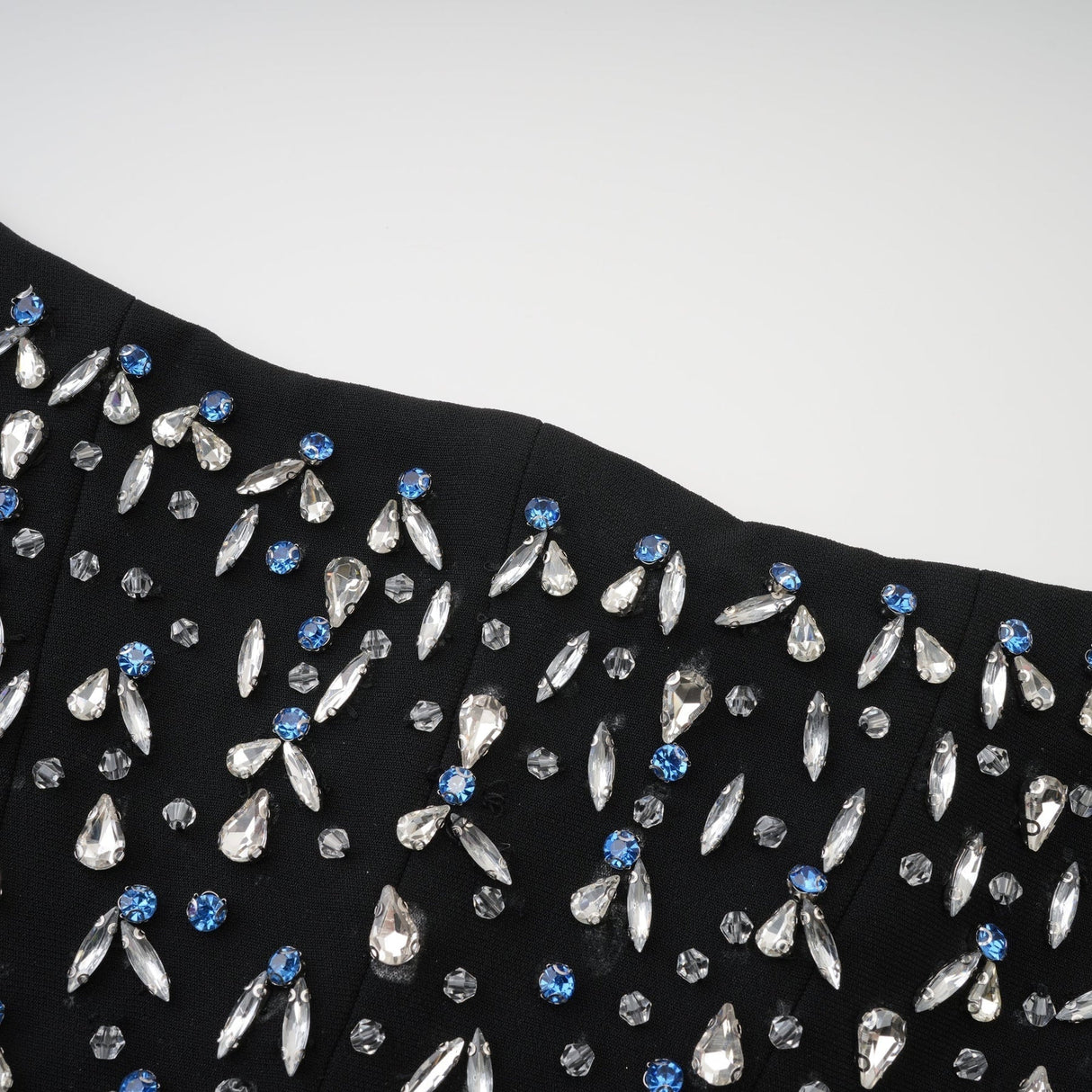 Patrizia Maxi Dress - Off Shoulder Pleated Design with Crystal Embellishment & Flared Hem