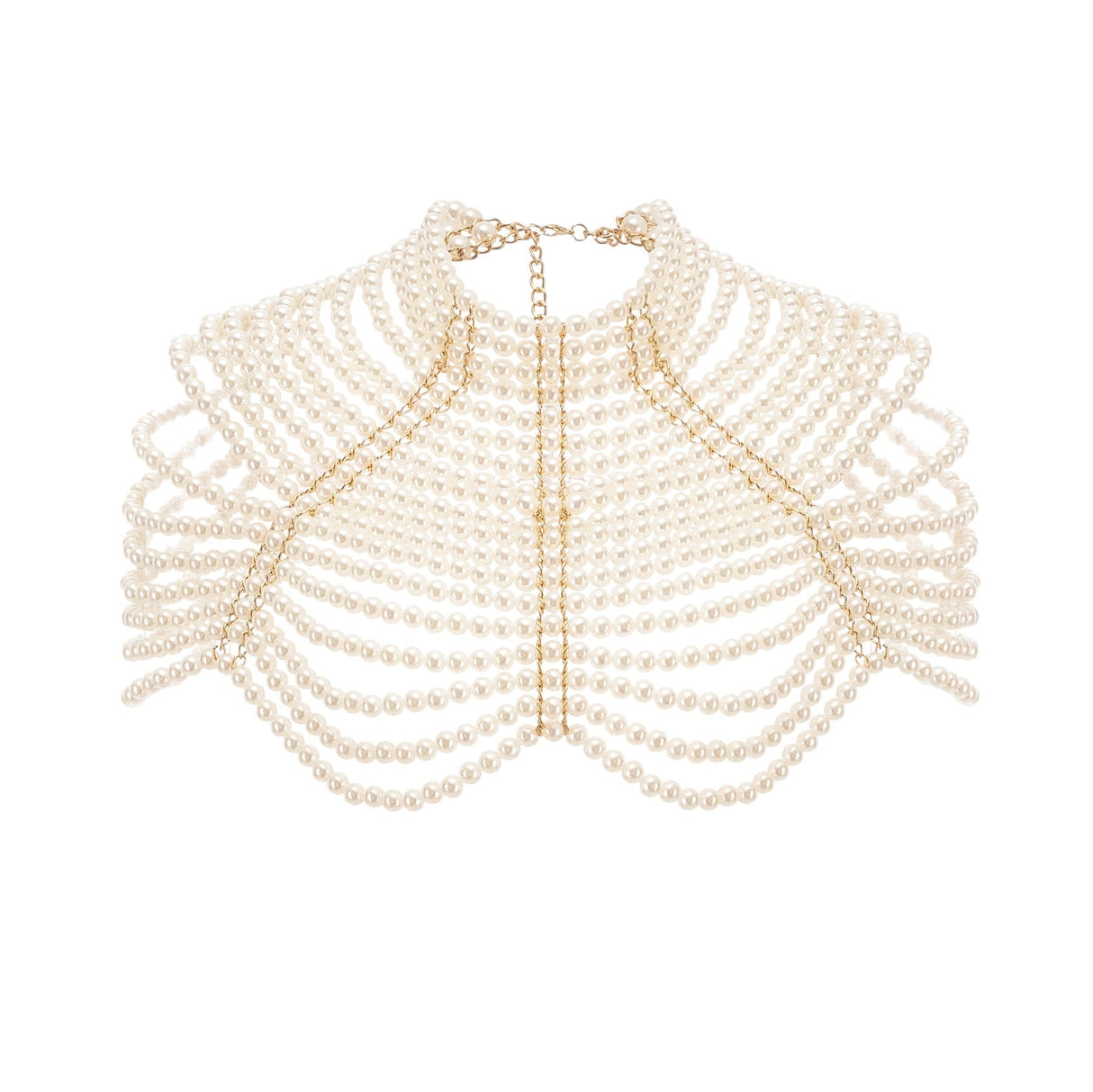 Patrizia Shawl White Faux - Pearl Open - Back