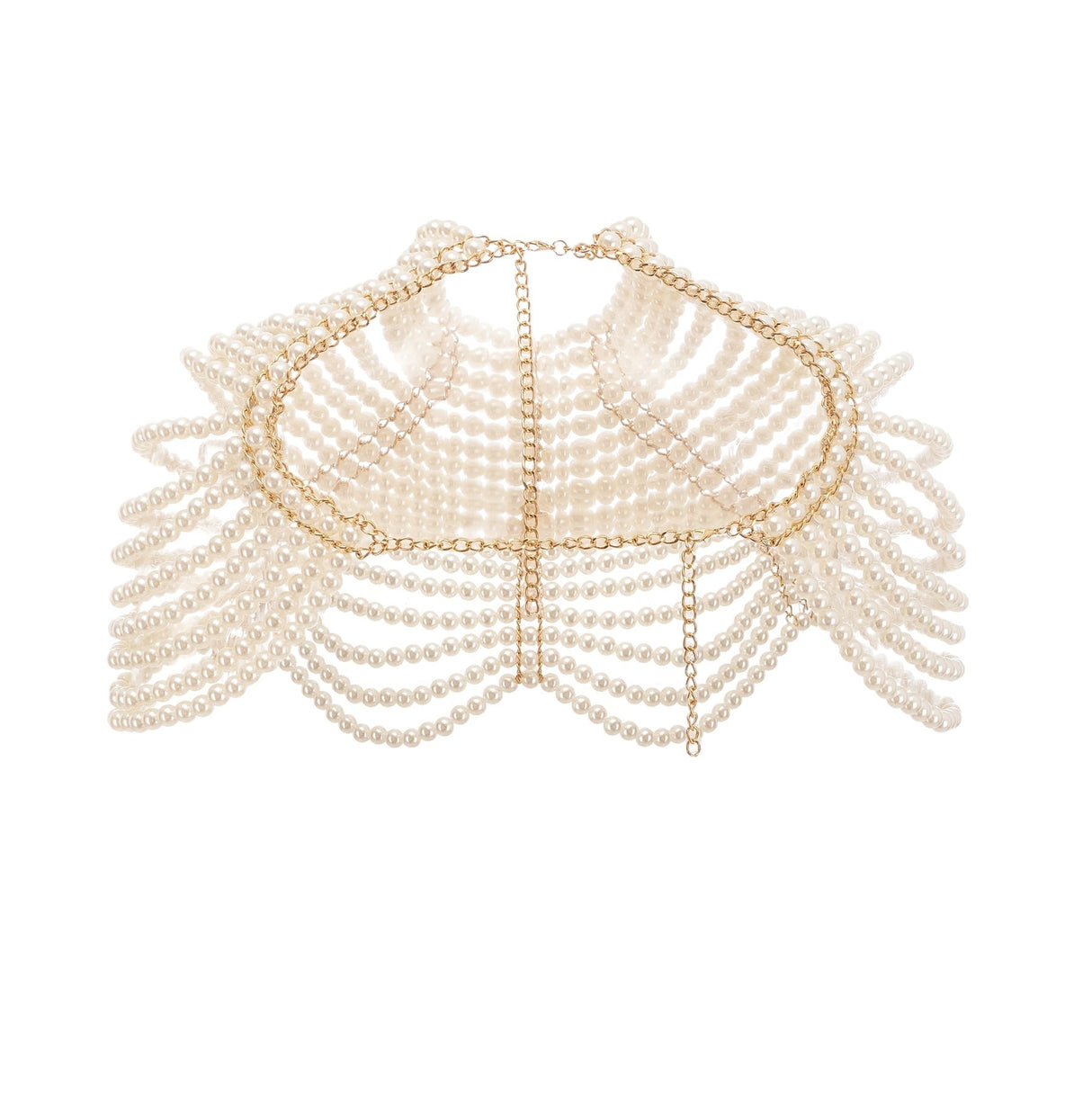 Patrizia Shawl White Faux - Pearl Open - Back