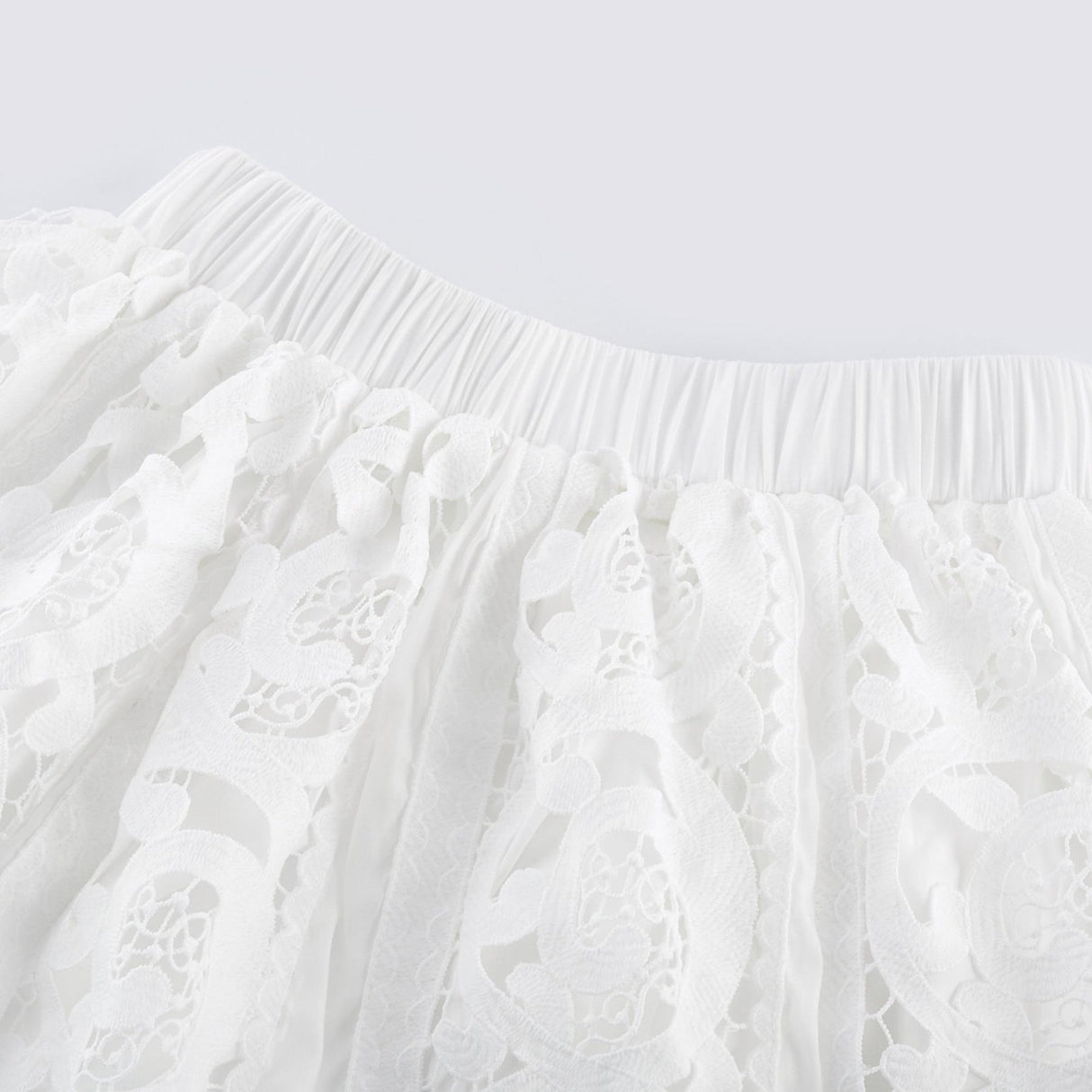 Patrizia Shirt & Skirt White Lace Floral Set