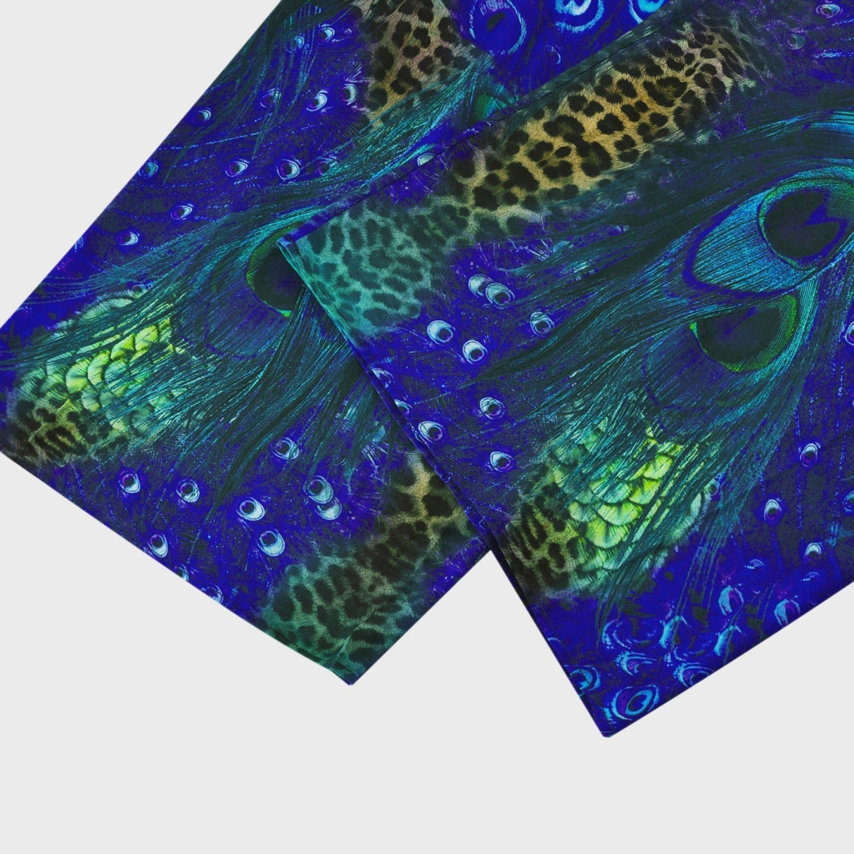 Peacock Print Halterneck Wide - Leg Silk Jumpsuit