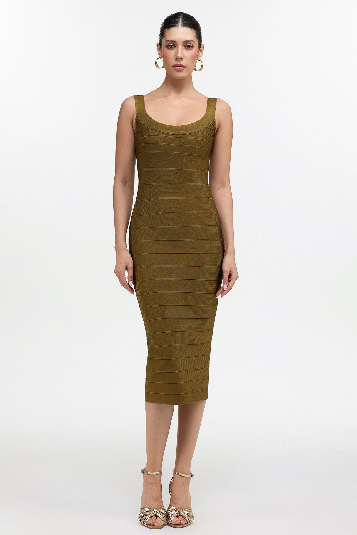 Penelope Olive Bodycon Midi Dress for Women
