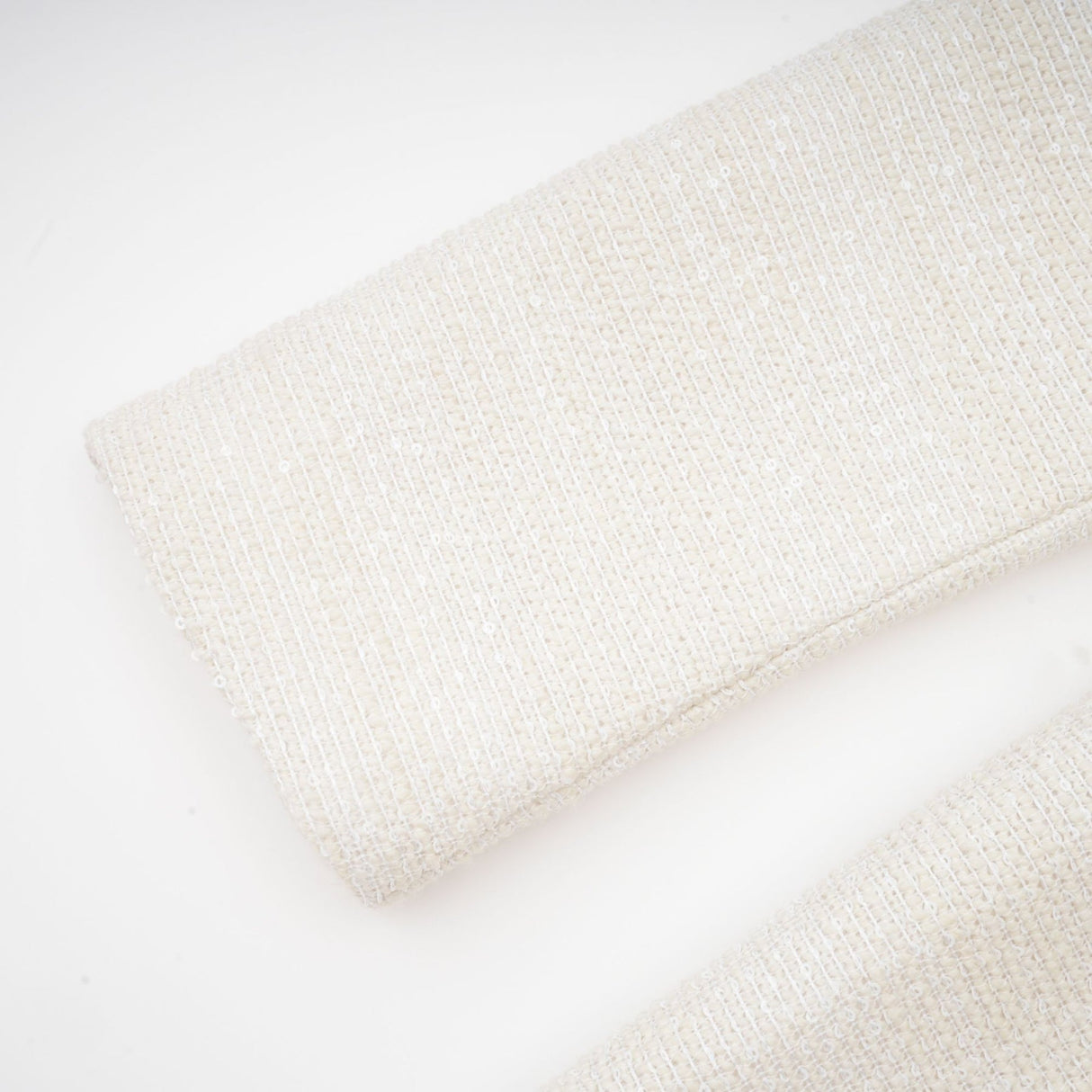 Perla Mini Dress White Tweed Bead Embellished Silhouette