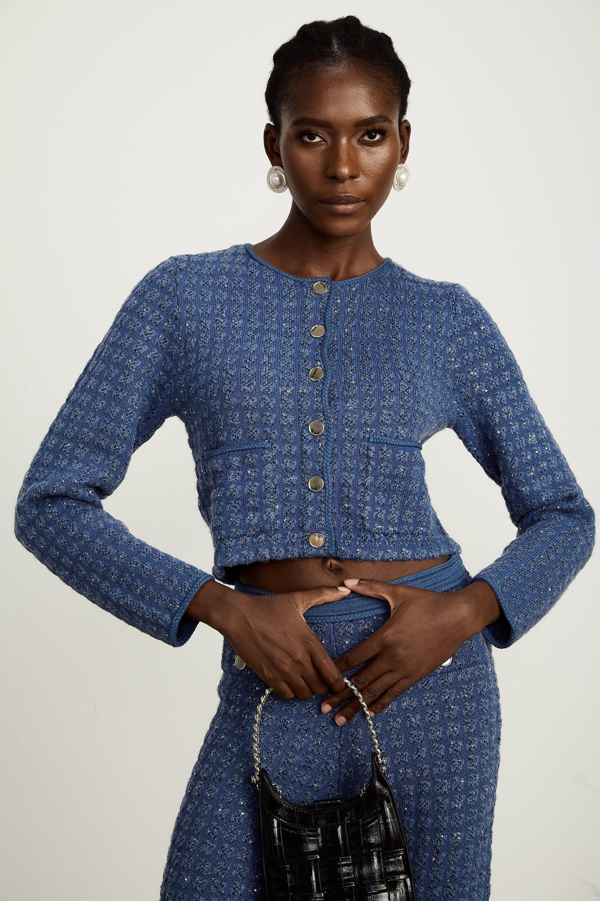 Peyton Jacket & Trousers Sequin Embellished Sapphire Blue