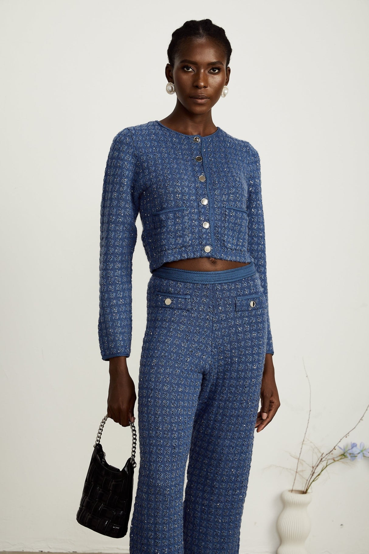 Peyton Jacket & Trousers Sequin Embellished Sapphire Blue