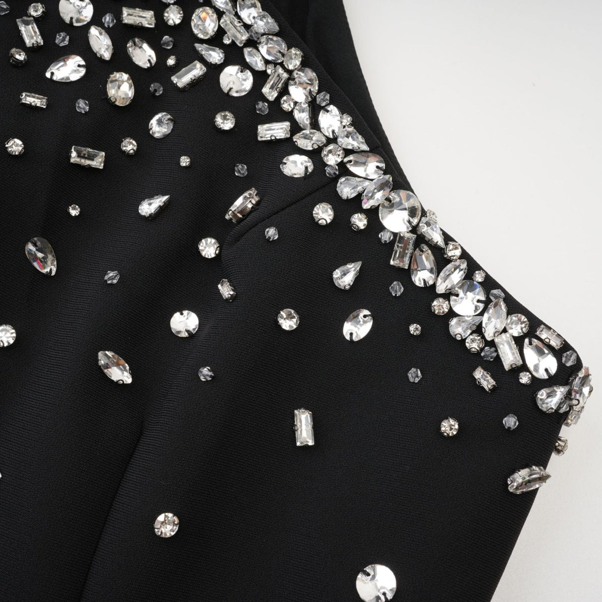 Piper Black Crystal - Studded Mini Dress With Halter Neck