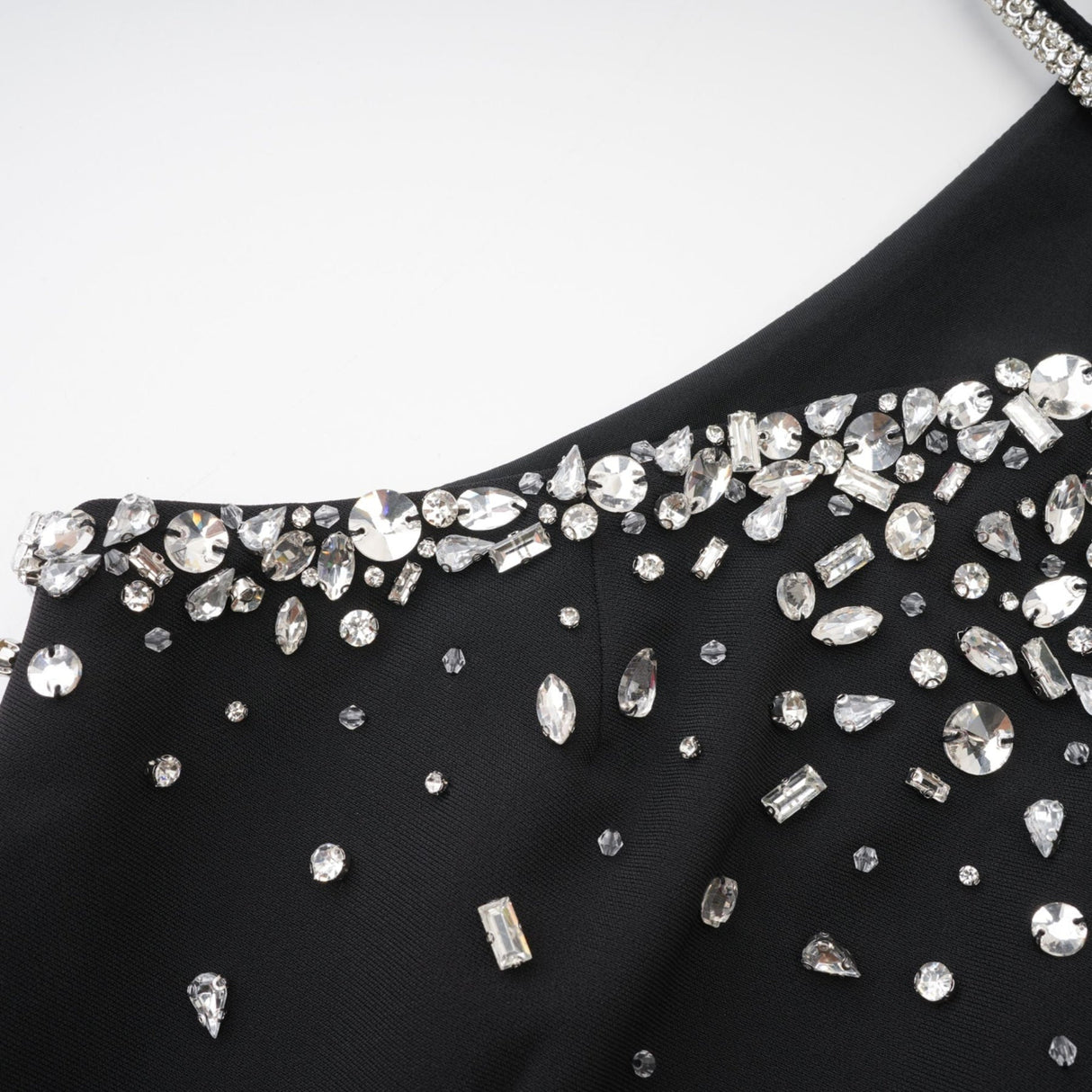 Piper Black Crystal - Studded Mini Dress With Halter Neck