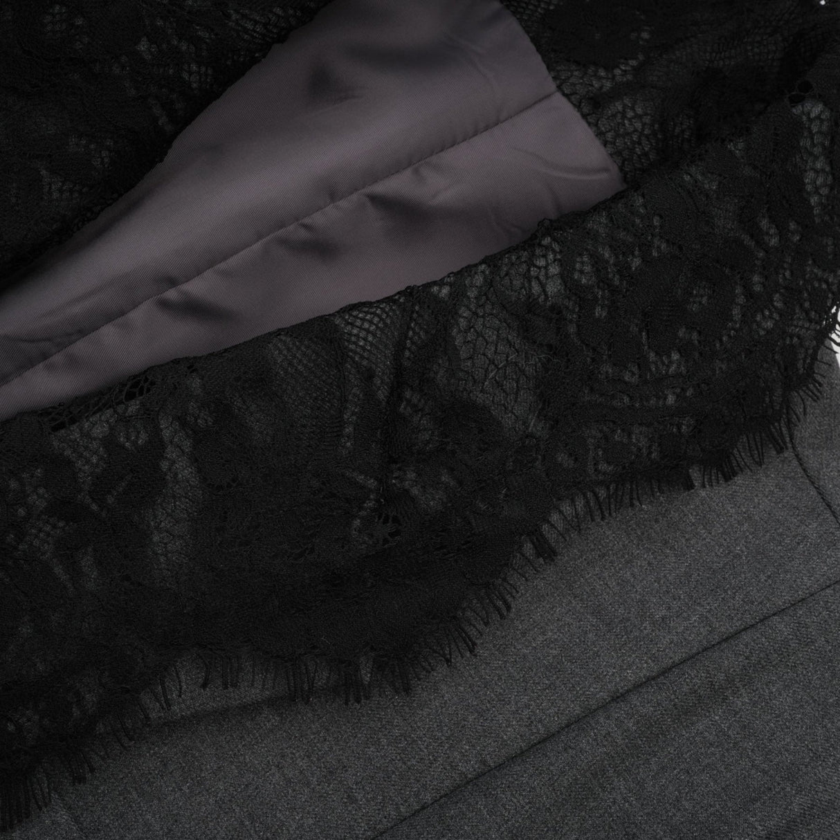 Presley Blazer Grey Lace Panel Chest Pocket Buttoned & Notched